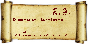 Rumszauer Henrietta névjegykártya