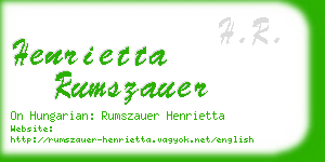 henrietta rumszauer business card